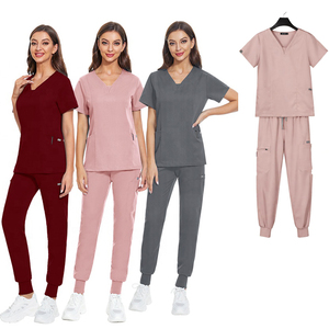 Ensembles de blouses médicales respirants et doux, extensibles dans les quatre sens, avec tissu 72% polyester, 22% rayonne, 6% élasthanne, pour usage hospitalier et confort unisexe - Product Image 1