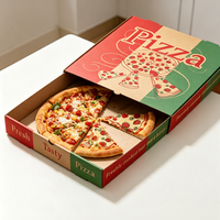 Boîte à pizza en carton ondulé kraft jetable personnalisée avec logo imprimé en gros