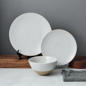 2026 High Quality Eco Friendly Blue <b>Black</b> Dual-Tone Reactive Glaze Bone China Dinnerware Set OEM/ODM Stoneware <b>Plates</b> Tableware - Product Image 1