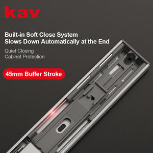 <span class=keywords><strong>Glissière</strong></span> de tiroir à extension complète à fermeture amortie à roulement à billes, trois sections, robuste, 50 000 cycles, glissement fluide pour tiroir d'armoire - Product Image 2