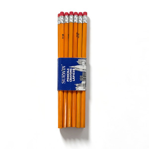 Lápices al por Mayor Baratos para el Regreso a Clases, Lápices de Madera Hexagonales Amarillos Hb Usados con Borrador Rojo - Product Image 1