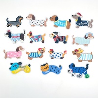 Patch de chien brodé thermocollant artisanat à coudre paillettes décorations en plastique de coton appliqué par transfert de chaleur pour dentelle en sergé/toile