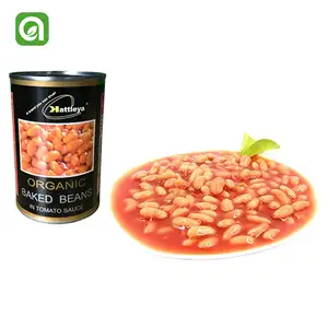 2023 새로운 흰색 400g 통조림 콩 토마토 도매 400g 흰 콩 통조림 식품에 구운 콩