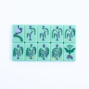 Tuiles de Mahjong Américaines Vert Menthe Style Moderne en Plastique avec Pieds Pliants pour 4 Joueurs, Impression Personnalisée, Portable, LIVRAISON PROCHAINE - Product Image 3