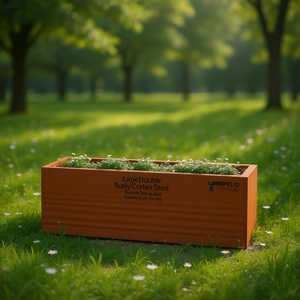 LAREDEL O Jardinière surélevée en acier corten rouillé, grande et durable, pour fleurs et plantes - Product Image 2