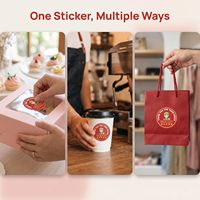 Etiquetas Adhesivas Redondas de 2 Pulgadas Personalizadas con 500 Unidades, con Mensaje de Agradecimiento y Calificación de 5 Estrellas, para Cajas de Comida para Llevar
