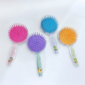 Per bambini regali per dinosauro rotondo <span class=keywords><strong>spazzola</strong></span> per capelli Anti Nudos cura dei capelli lisci sfera di cristallo in plastica trasparente - Product Image 2