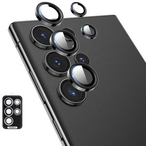 Couvercle de caméra en anneau métallique pour Samsung S24 A54 A34 A14 5G Film de protection d'écran d'objectif en verre - Product Image 4