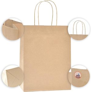 Bolsas de Papel Kraft Reciclado Ecológicas con Logotipo Impreso Personalizado, Asa Larga y Opciones de Grabado/Relieve - Product Image 3