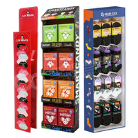 Présentoir latéral en carton personnalisé, emballé plat, en carton ondulé, pour supermarché, présentoir suspendu pour bonbons et snacks