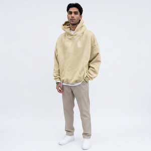 Sweat-shirt pour homme en coton mélangé, logo personnalisé, poids lourd, prix de gros, streetwear surdimensionné - Product Image 1