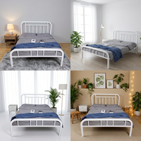 JYLG005 #   Sommier à ressorts Queen Size en acier KD, hauteur réglable, style simplicité moderne, pour appartement et usage hospitalier