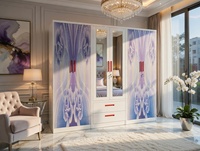 Derniers modèles de meubles de chambre à coucher modernes en métal pour enfants, armoire de rangement portable en acier avec miroir, impression personnalisée