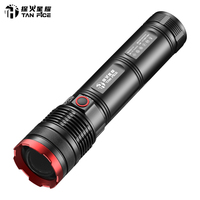 Lampe torche tactique portable d'extérieur, zoomable, super lumineuse, faisceau longue portée, rechargeable, lampe de camping, lampe de secours