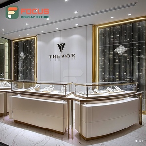 Modern Commercial Retail Jewelry Store Fixtures Metal Frame Boutique Space Showcase Cabinet - Product Image 4