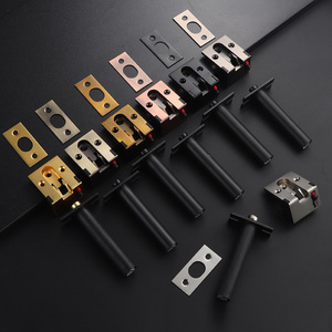 Cadena antirrobo oculta, cerrojo de aleación de zinc para puerta, superficie cepillada, diseño minimalista, puertas de gabinete, fácil instalación - Product Image 1