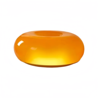 Lampe de table moderne Bauhaus Donut, tactile, 3 couleurs, variateur d'intensité, lumière de chevet chaude, design rétro en verre orange, décoration de chambre à coucher