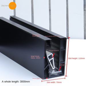 Balustrade d'escalier en verre sans cadre avec fente pour carte, profil en alliage d'aluminium en forme de U pour garde-corps de balcon - Product Image 5