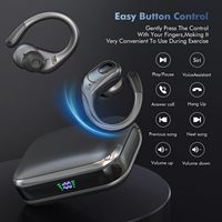 Earphone Bx31 & subwoofer, Earbuds tampilan Led waktu pemutaran panjang Tws tipe-c tanpa kabel Hifi kualitas tinggi