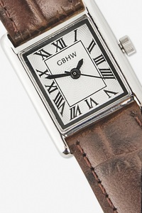 Reloj de Pulsera Clásico Cuadrado GBHW, Reloj de Cuarzo Dorado y Marrón con Caja de Acero Inoxidable de Lujo y Correa de Cuero, Reloj de Moda - Product Image 6