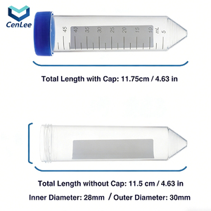 Cenlee 滅菌済み 50ml 円錐底 PP素材 DNase/RNaseフリー 高透明 スナップキャップ 1%許容誤差 遠心分離管 - Product Image 5