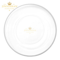 Assiette de présentation en verre transparent avec bordure argentée, assiette ronde pour dîner, décoration de table pour mariage, banquet, réception, événement, fête