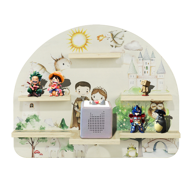 FSC&BSCI Wall Floating Shelves Compatible with Tonie Box Player Character, Wooden Magnetic Display Shelf for Tonies Box Holder