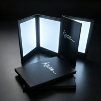 Panneau de table lumineux LED rechargeable à 2 pages pour menu, idéal pour discothèques, KTV, restaurants, bars à cocktails et fêtes