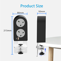 Nuevo Enchufe de Corriente Extraíble de Acero Inoxidable con Estación de Carga USB-C de 20W, Cable de Extensión de 1.8m, Regleta de Corriente con Abrazadera para Escritorio