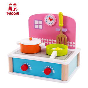2 in 1 Children Pretend Play BBQ Grill Kids <strong>Wooden</strong> Table Top <strong>Kitchen</strong> <strong>Toy</strong> with <strong>Accessories</strong> - Product Image 4