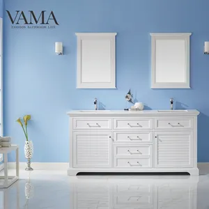 Nhà Máy VAMA 72 Inch Tỉnh Pháp Giảm Giá Phòng Tắm Tủ Vanity Với Gương Đồ Nội Thất Phòng Tắm Bằng Gỗ 783072