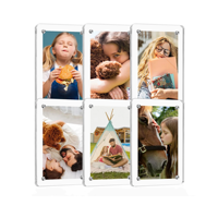 Cadre photo magnétique en acrylique double face transparent pour réfrigérateur