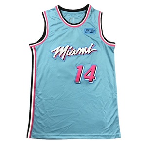 Broderie personnalisée en gros <span class=keywords><strong>Miami</strong></span> Heat # 3 # 14 # <span class=keywords><strong>22</strong></span> # Débardeur de basketball rose en maille poly unisexe pour adulte, modèle transfrontalier 2026 - Product Image 5