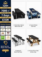 Ensemble de table et de banc de pique-nique en tissu OEKO-TEX avec support REACH pour l'hôtellerie