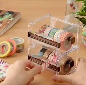 Modischer Transparenter Washi-Tape-Spender Klebeband-Schneider Schreibtisch Washi-Tape-Halter Aufbewahrungsbox Organizer - Product Image 2