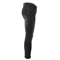 Jean slim homme taille mi-haute extensible, coupe ajustée, délavé vintage foncé, effet usé, avec broderies et détails appliqués, hiver, rivets ODM