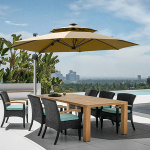 Parapluie Roma en porte-à-faux en aluminium 3x3m base étanche mobilier d'extérieur Parasol jardin plage hôtel parc - Product Image 6