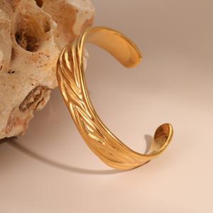 Nuevo diseño pulsera gruesa diseño ondulado brazalete pulsera joyería moda brillo exagerado geométrico regalo de mujer - Product Image 3