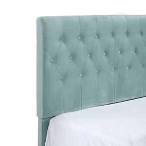 Low MOQ Tufted Velvet <b>Bed</b> Frame Factory Wholesale <b>Queen</b> <b>Size</b> Upholstered <b>Bed</b> with Sturdy Wood Slats Support - Product Image 3