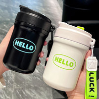 500ml tasse thermique en acier inoxydable enfants tasse à café avec couvercle coréen sangle paille infuseur impression logo personnalisé fille cadeau gobelet