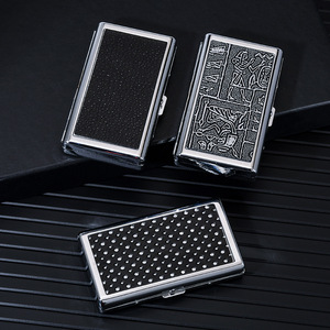 Étui à cigarettes rectangulaire classique JOFI en caoutchouc avec gravure, portable, noir et argent égyptien, pour accessoires de fumeur - Product Image 4