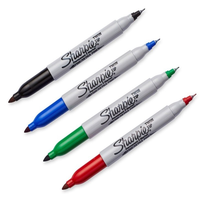 Marqueurs permanents à double pointe Sharpie 32001, multicolores, pointe de 2 mm, pointe biseautée/pointe fine, double face, marqueur pour tissu, vente en gros, fabrication sur mesure