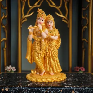 Estatua <span class=keywords><strong>de</strong></span> Resina <span class=keywords><strong>de</strong></span> Feng Shui, Hermosa Estatua del Dios Radha Krishna, Ídolo del Amor, Escultura del Dios Hindú, Adornos <span class=keywords><strong>de</strong></span> Templo Indio para Regalo <span class=keywords><strong>de</strong></span> Diwali - Product Image 6