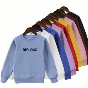 Sweat-shirts en coton de qualité supérieure pour enfants, garçons et filles, à col rond, motif uni, pour le printemps - Product Image 5