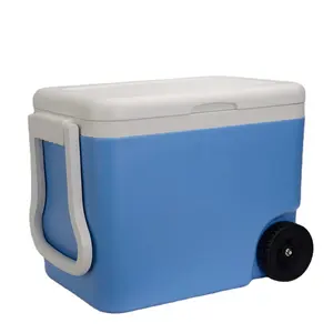 45L Logo custom large cooler box camping cubator car picnic barbecue food wheeled fresh-keeping refrigerator portable cooler box