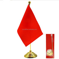 Pôle de drapeau de table en métal couleur argent et or support de base de drapeau résistant à l'usure support d'affichage support de drapeau de bureau pour la décoration