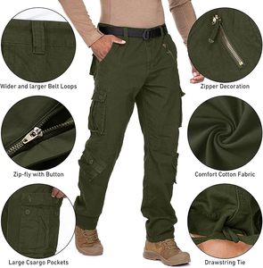 Pantaloni da <span class=keywords><strong>uomo</strong></span> traspiranti Casual BDU larghi in <span class=keywords><strong>velluto</strong></span> a metà vita larghi pantaloni da lavoro Cargo con 8 tasche ACU Rip-Stop Wild - Product Image 3