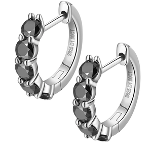 Pendientes de Aro con Moissanita de Corte Brillante, 1.0 Quilates, Certificados por GRA, Regalo de Boda Clásico, Plateados en Platino, Plata de Ley 925, para Hombre - Product Image 1