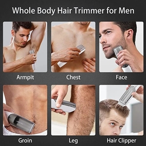 Electric Body Hair Trimmer for Men with Vacuum Replaceable Ceramic Blade <b>Heads</b> Groin Hair Trimmer for Skin Safety Male <b>Razor</b> - Product Image 2