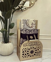 Décoration de Ramadan Superwin CTO Support de Prière Musulman en Bois Islamique avec Étagère pour Coran et Tapis de Prière